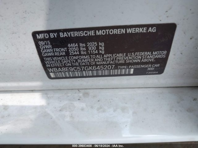 WBA8E9C57GK645207 BMW 328I
