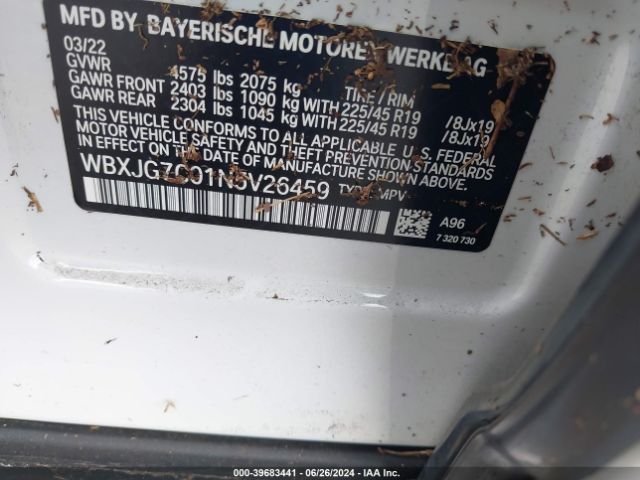WBXJG7C01N5V26459 BMW X1 Sdrive28i