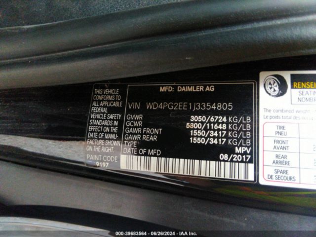 2018 MERCEDES-BENZ METRIS WD4PG2EE1J3354805 Photo 8
