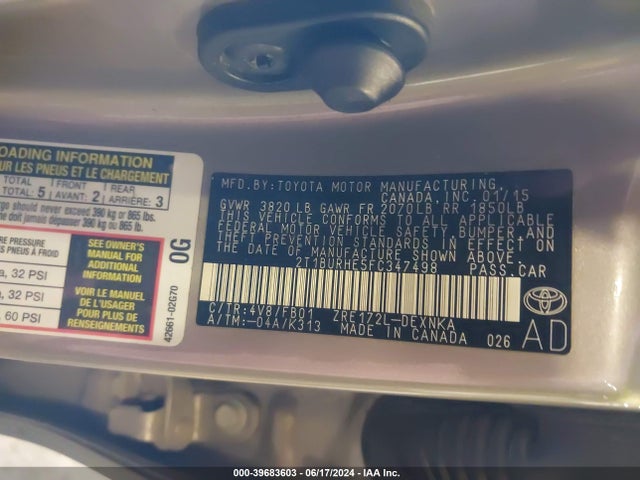 Toyota COROLLA LE 2015 2T1BURHE5FC347498 Image 9