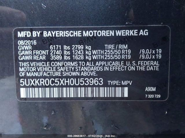 5UXKR0C5XH0U53963 BMW X5 Xdrive35i