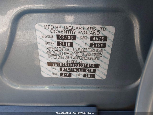 2003 JAGUAR X-TYPE SAJEA51D13XD33485 Photo 8