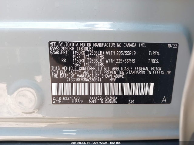 Toyota Rav4 Xle Premium 2022 2T3C1RFV3NW230944 Image 9