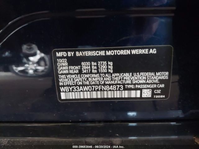 WBY33AW07PFN84873 BMW I4 M50