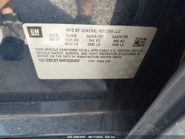 Chevrolet MALIBU LS 2017 1G1ZB5ST4HF268962 Image 9