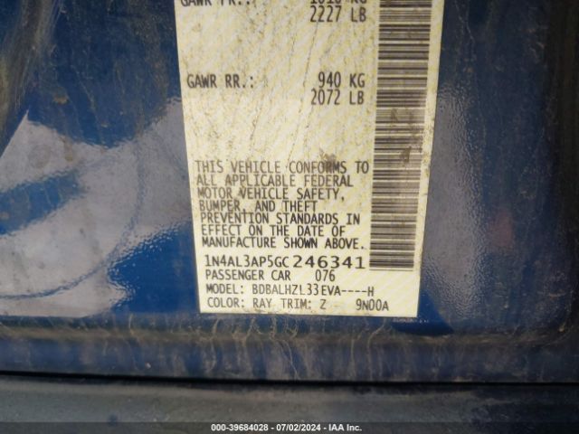 1N4AL3AP5GC246341 Nissan Altima 2.5 Sr
