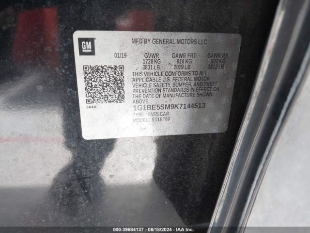 1G1BE5SM9K7144513 Chevrolet CRUZE LT