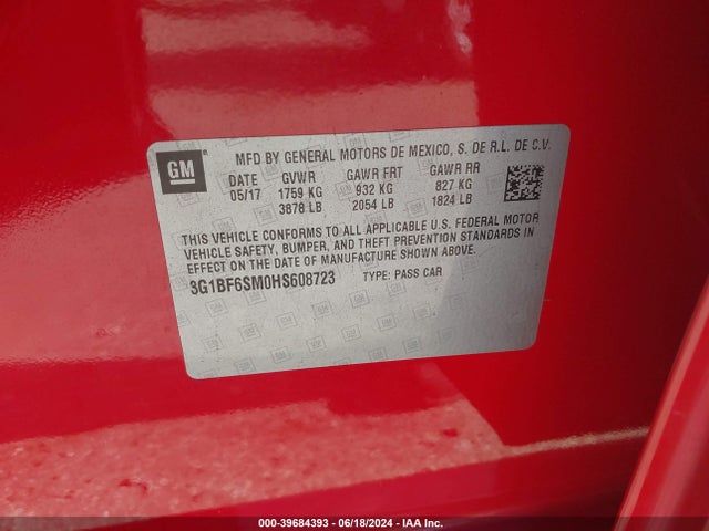 3G1BF6SM0HS608723 Chevrolet Cruze Premier Auto