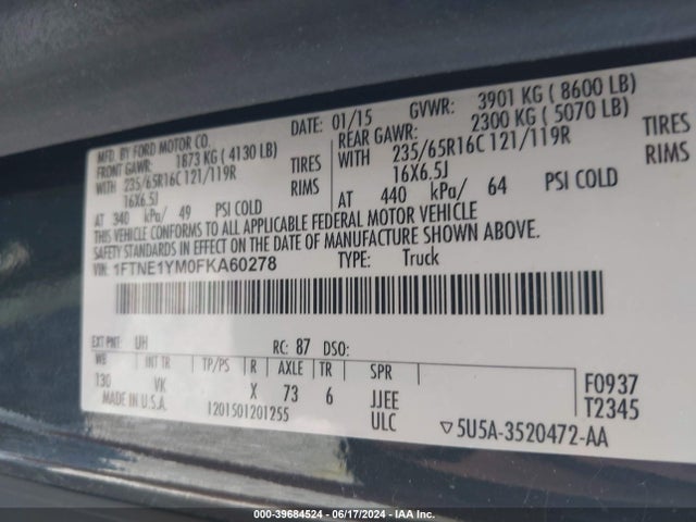 Ford Transit-150 2015 1FTNE1YM0FKA60278 Image 9