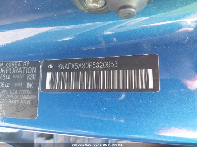 KNAFX5A80F5320953 KIA FORTE EX