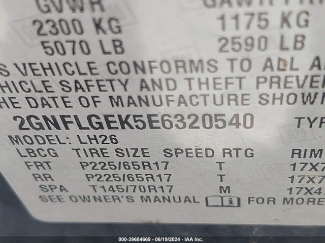 Chevrolet Equinox 2lt 2014 2GNFLGEK5E6320540 Image 9
