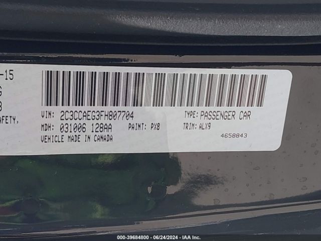 2C3CCAEG3FH807704 Chrysler 300C