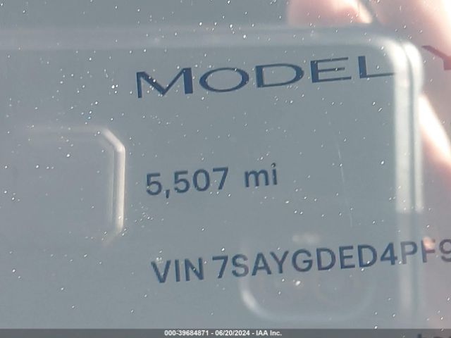 7SAYGDED4PF949356 Tesla Model Y Rwd