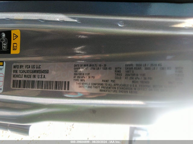 1C4HJXEG6MW554550 Jeep Wrangler Unlimited Sahara 4x4