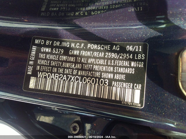 2012 PORSCHE PANAMERA WP0AB2A7XCL060103 Photo 8