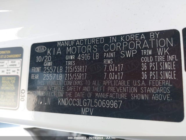 KIA Niro Ev Ex 2020 KNDCC3LG7L5069967 Image 9