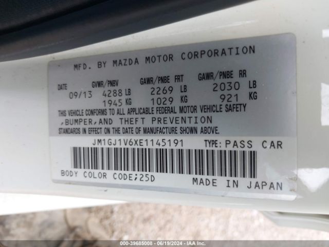 JM1GJ1V6XE1145191 Mazda Mazda6 I Touring