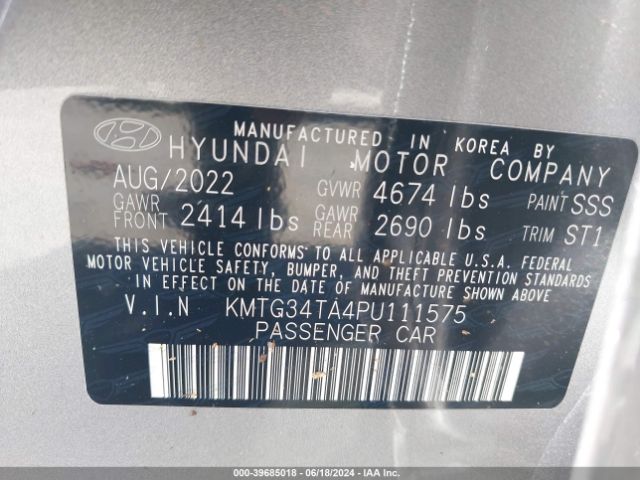 KMTG34TA4PU111575 Genesis G70 2.0t Rwd