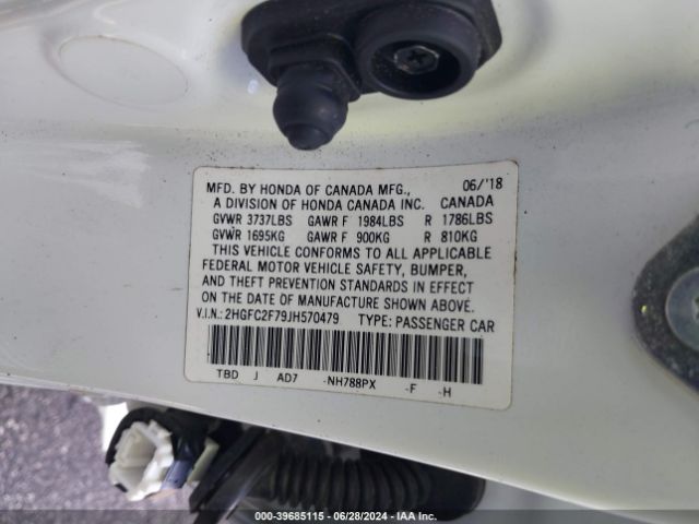 2HGFC2F79JH570479 Honda CIVIC EX
