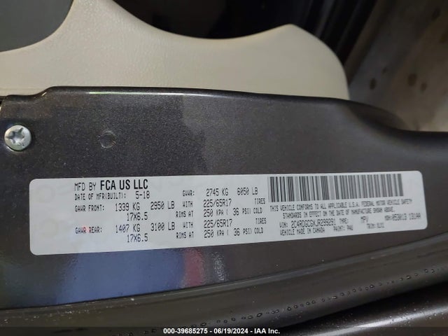 Dodge Grand Caravan Sxt 2018 2C4RDGCGXJR299291 Image 9