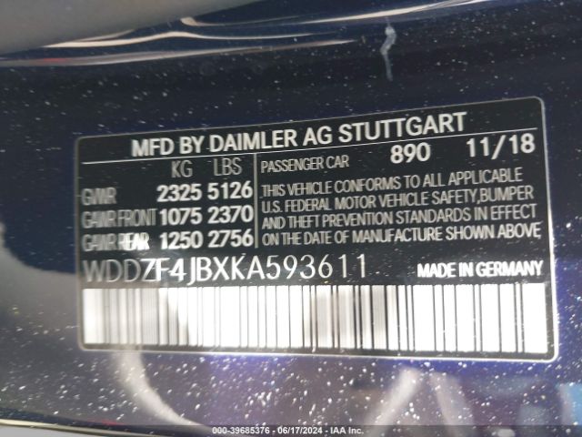 WDDZF4JBXKA593611 Mercedes-Benz E 300