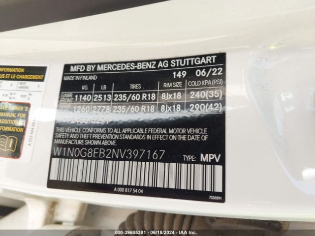 W1N0G8EB2NV397167 Mercedes-Benz Glc 300 4matic Suv
