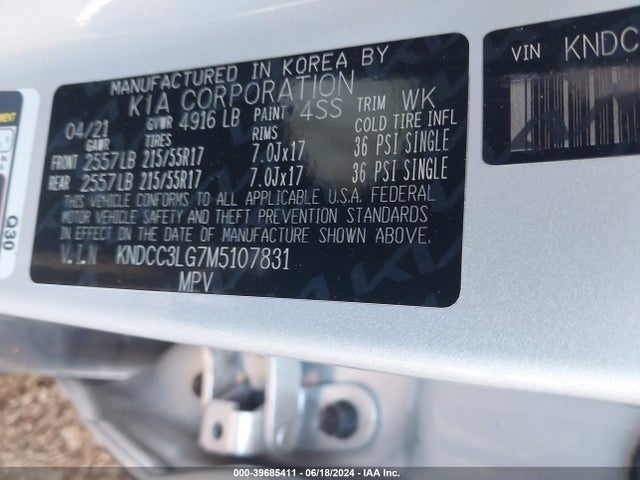 KIA Niro Ev Ex 2021 KNDCC3LG7M5107831 Image 9