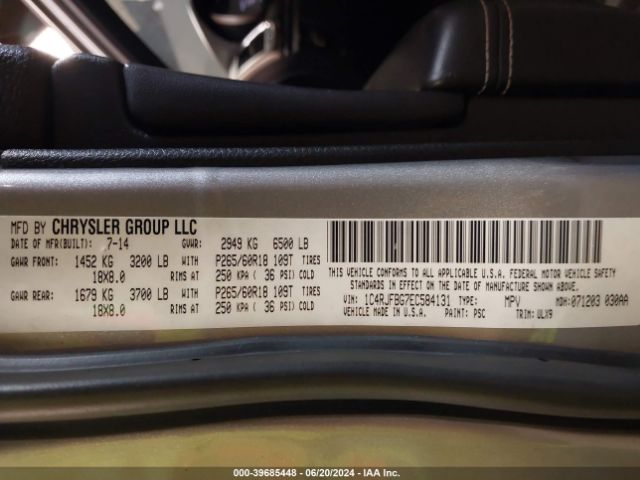 1C4RJFBG7EC584131 Jeep Grand Cherokee Limited