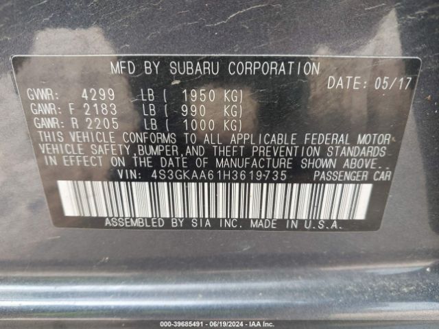 4S3GKAA61H3619735 Subaru Impreza 2.0i