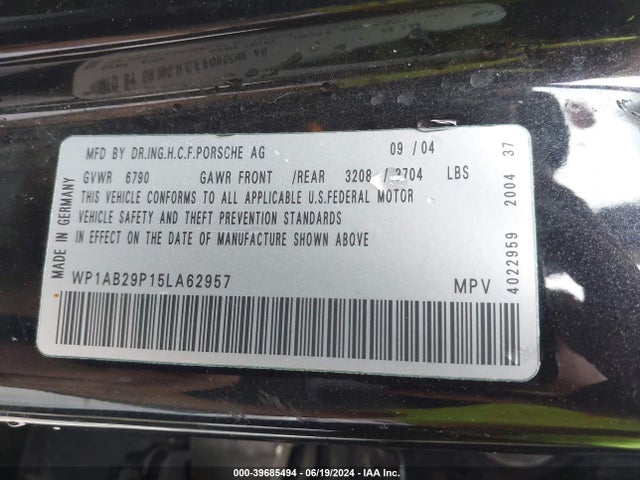 2005 PORSCHE CAYENNE WP1AB29P15LA62957 Photo 8