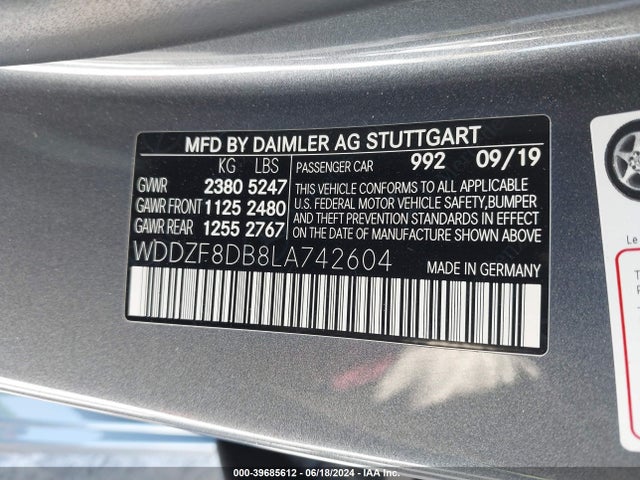 Mercedes-Benz E 350 2020 WDDZF8DB8LA742604 Image 9