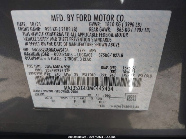 Ford Ecosport Se 2021 MAJ3S2GE0MC445434 Image 9