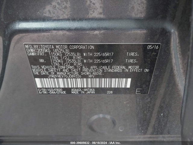 Toyota RAV4 LE 2016 JTMZFREV7GJ089326 Image 9