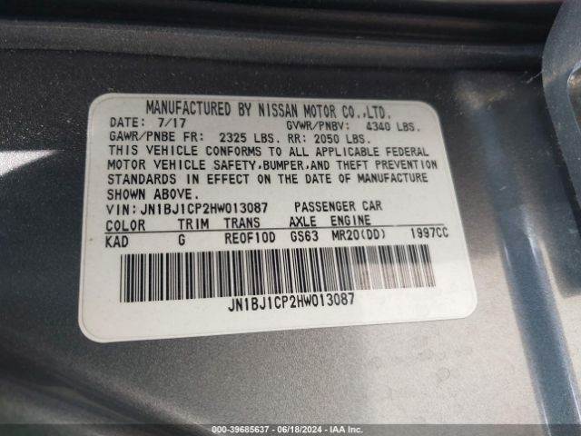 JN1BJ1CP2HW013087 Nissan Rogue Sport Sv