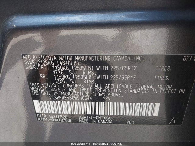 Toyota RAV4 LE 2016 2T3BFREV5GW518644 Image 9