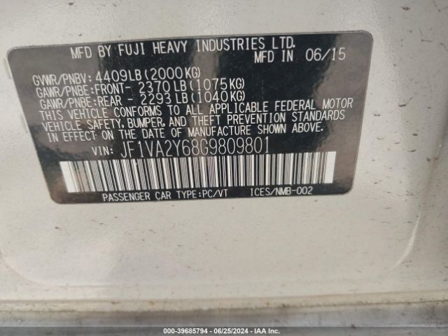 JF1VA2Y68G9809801 Subaru Wrx Sti Limited