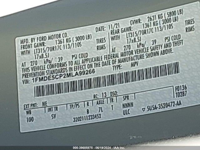 Ford Bronco Black Diamond 2021 1FMDE5CP2MLA99266 Image 9