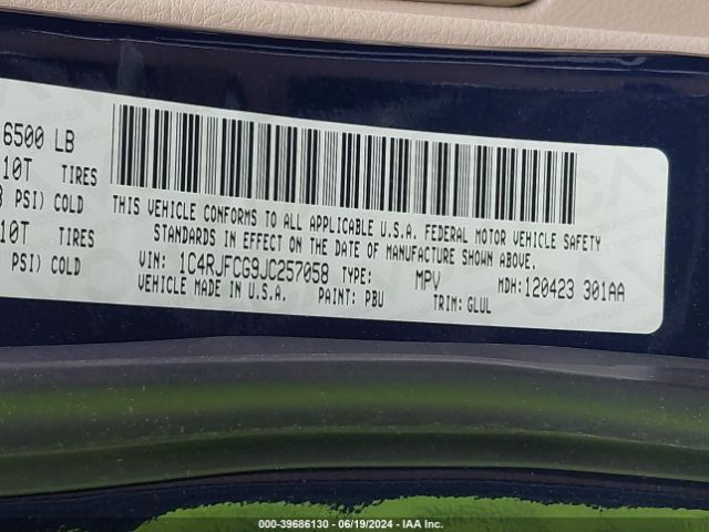 2018 JEEP GRAND CHEROKEE 1C4RJFCG9JC257058 Photo 8