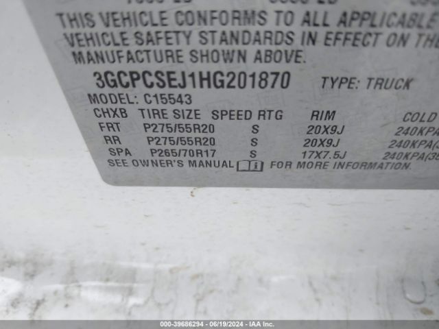 3GCPCSEJ1HG201870 Chevrolet Silverado 1500 1lz