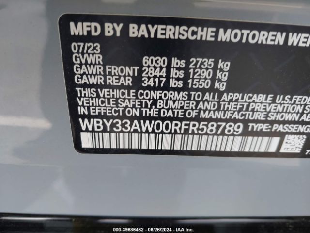 WBY33AW00RFR58789 BMW I4 M50
