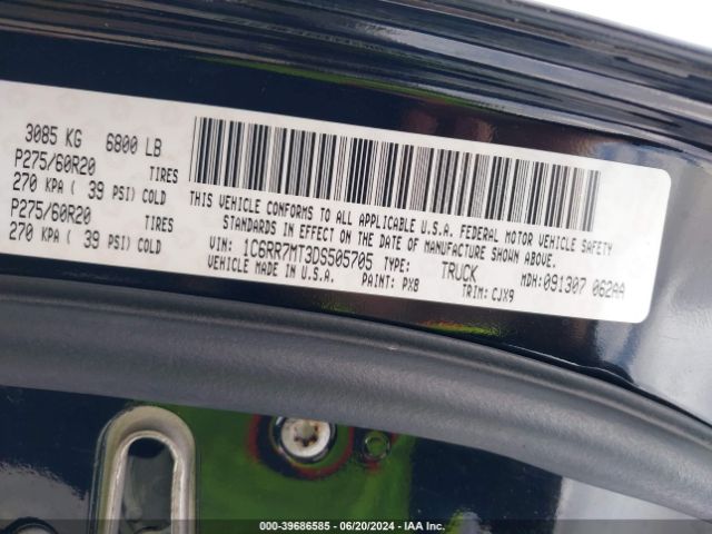2013 RAM 1500 1C6RR7MT3DS505705 Photo 8