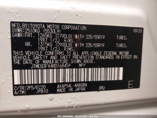 JTMEB3FV4RD168458 Toyota Rav4 Prime Xse
