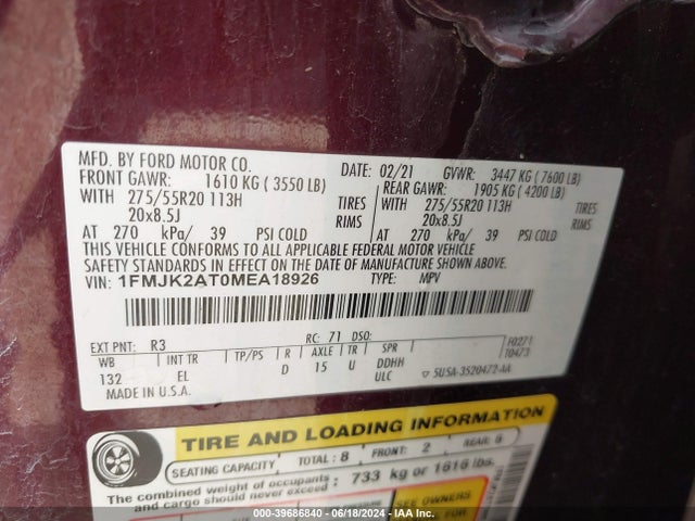 Ford Expedition Limited Max 2021 1FMJK2AT0MEA18926 Image 9