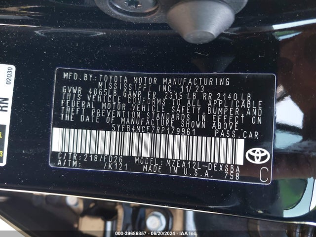 Toyota Corolla Nightshade Edition 2024 5YFB4MCE7RP179961 Image 9