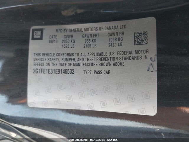 Chevrolet Camaro 1ls 2014 2G1FE1E31E9146532 Image 9
