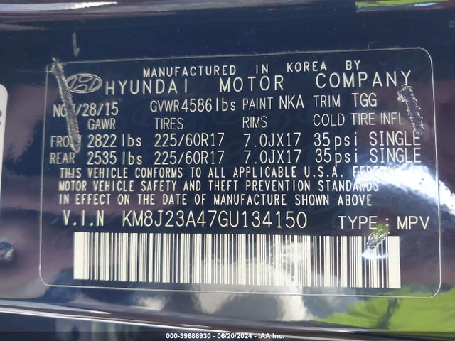 Hyundai TUCSON SE 2016 KM8J23A47GU134150 Image 9