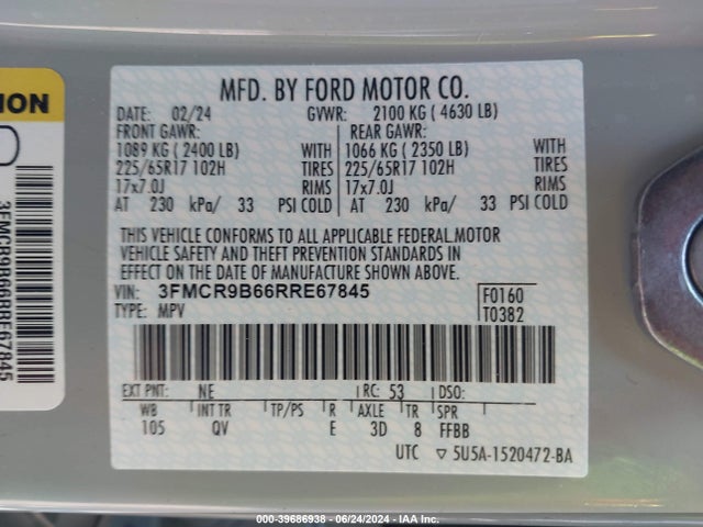 2024 FORD BRONCO SPORT 3FMCR9B66RRE67845 Photo 8