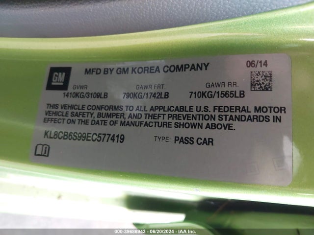 Chevrolet Spark Ls Auto 2014 KL8CB6S99EC577419 Image 9