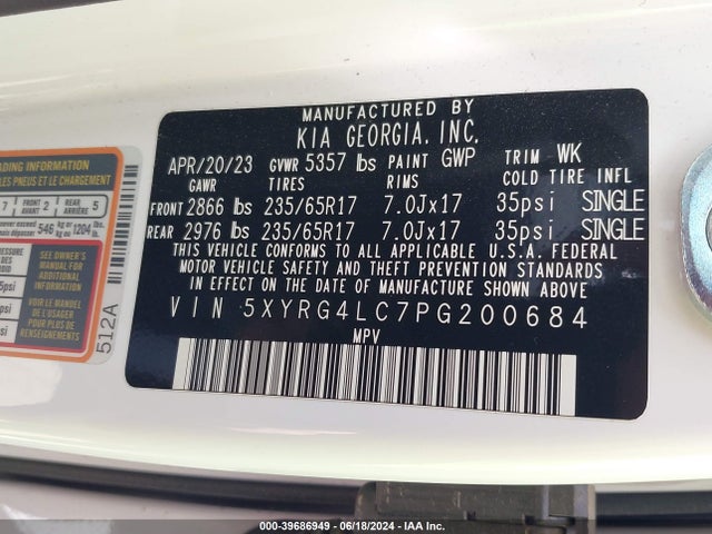KIA Sorento 2023 5XYRG4LC7PG200684 Image 39
