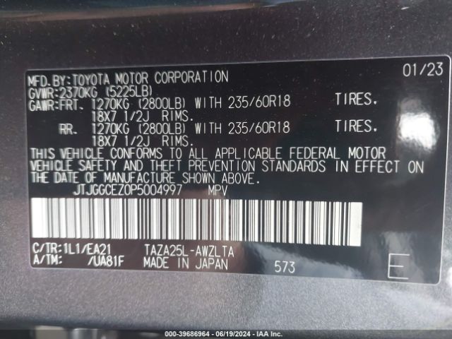 JTJGGCEZ0P5004997 Lexus Nx 350 Premium